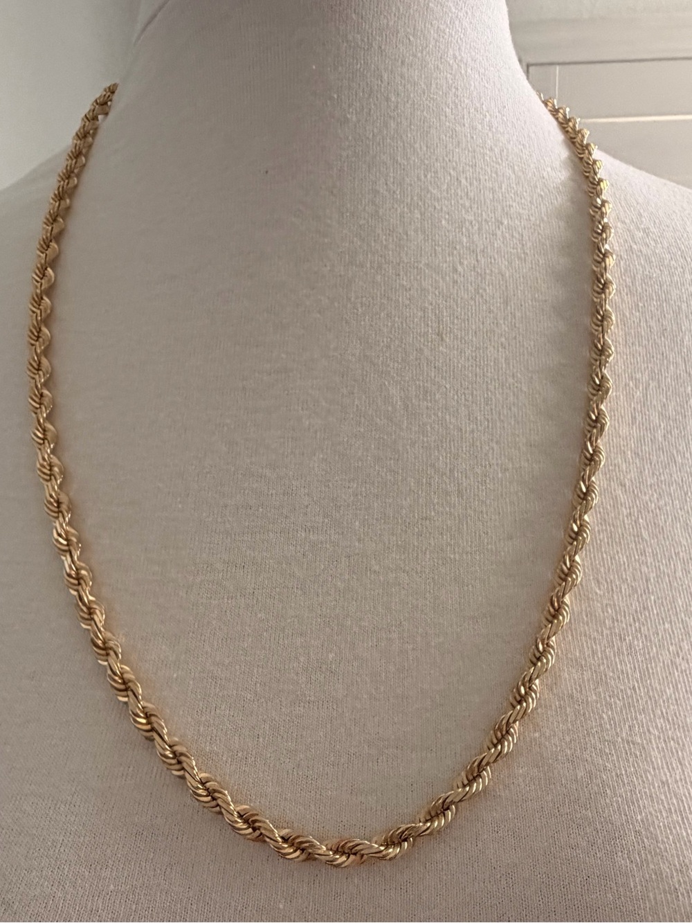 14 K solid GOLD Rope Chain Necklace  72.6 grams, 28 inches - MEN OR WOMEN